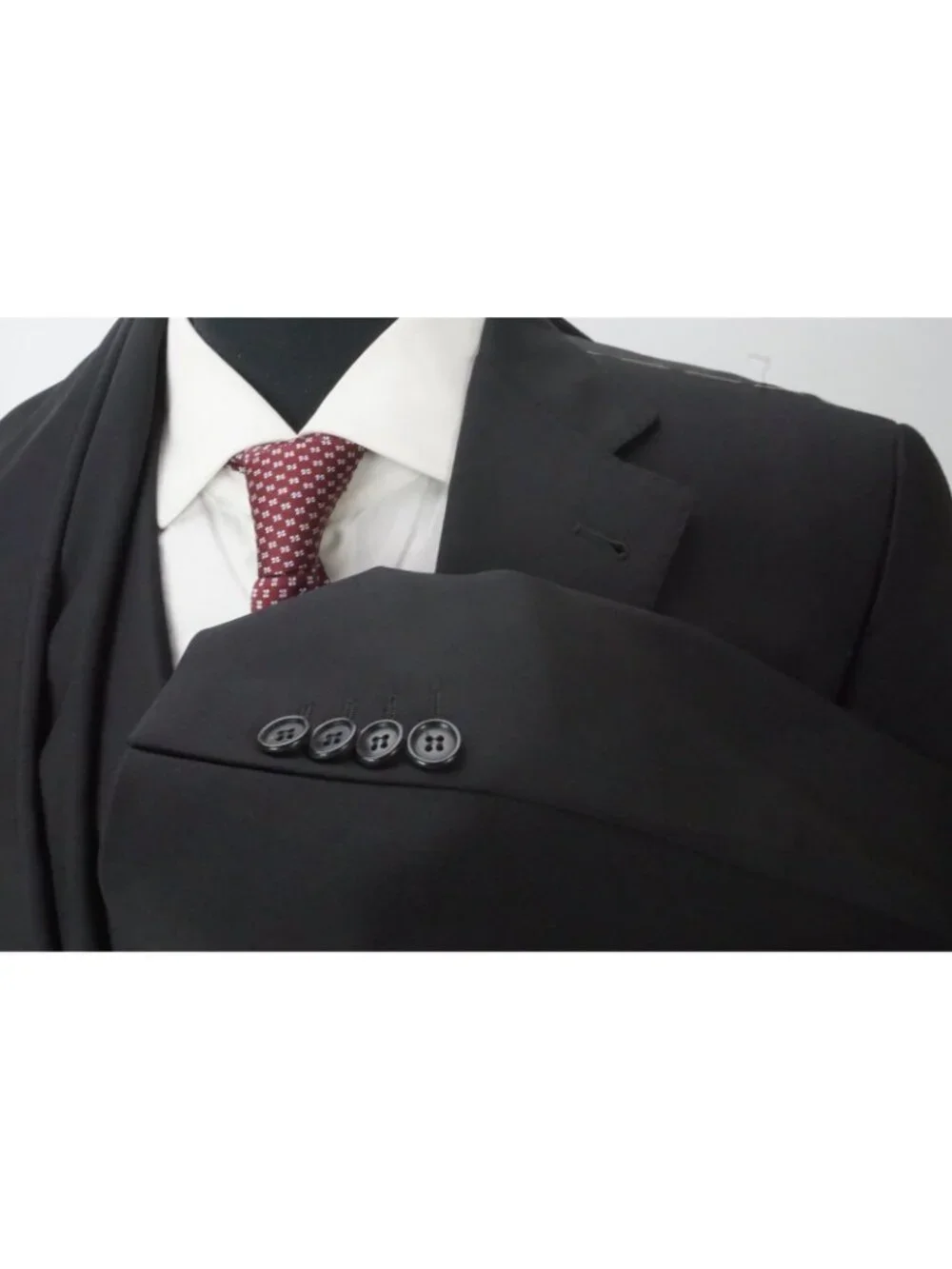 Tagliatore Solid Black Wool 2 Pc Suit Jacket Pants Sz 44R US 54EU NEW